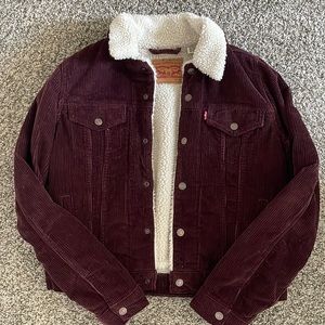 Levi cropped burgundy corduroy jacket